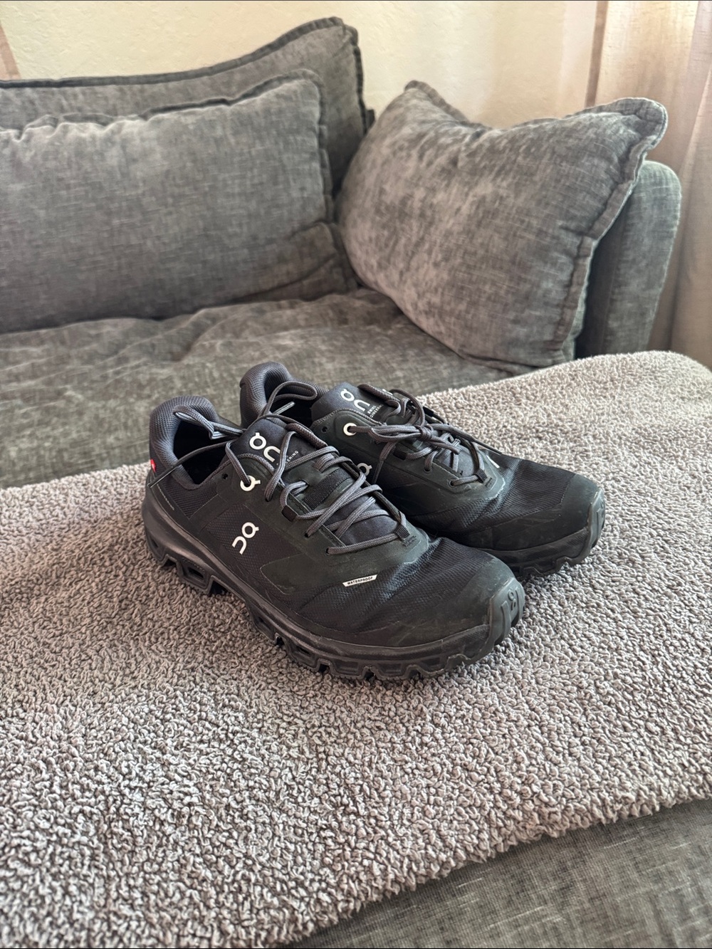 On Running Black Waterproof Trail Hiking/Running Shoes